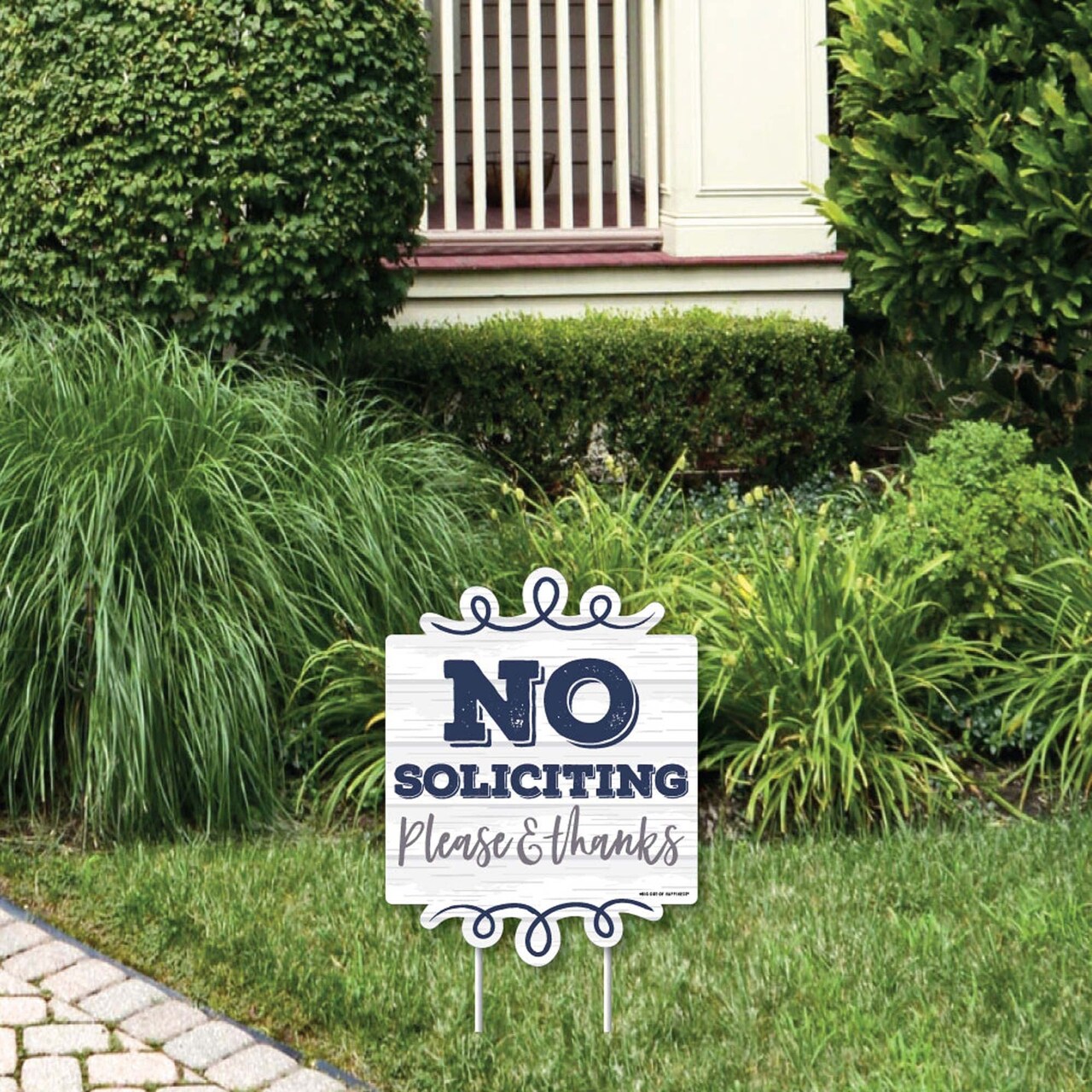 Big Dot of Happiness No Soliciting - Outdoor Lawn Sign - Yard Sign - 1 Piece